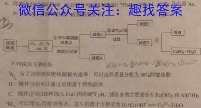 贵州天之王教育2023届全国甲卷高端精品押题卷(六)化学