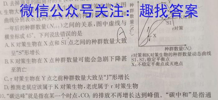 陕西省2023年普通高等学校招生全国统一考试(标识▶◀)生物
