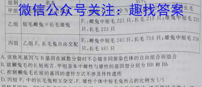 2023年普通高等学校招生全国统一考试·临门猜题卷(二)生物