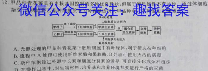 2023年高考真题（新课标I卷）数学试卷 （word版）生物