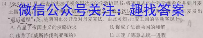 安徽省2022-2023学年九年级教学质量检测（七）历史