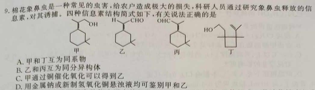百师联盟 2023届高三信息押题卷(四) 新高考卷化学