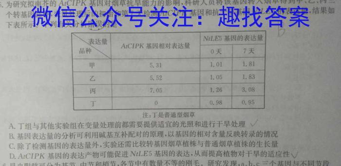 2023年重庆大联考高三年级5月联考（578C·C QING）生物