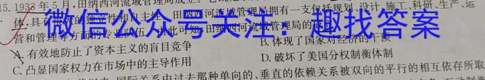 安徽省皖北五校2023届高三第二次五校联考历史试卷