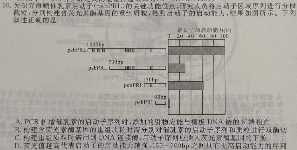 湖南省2023届高三一起考大联考(5月)生物