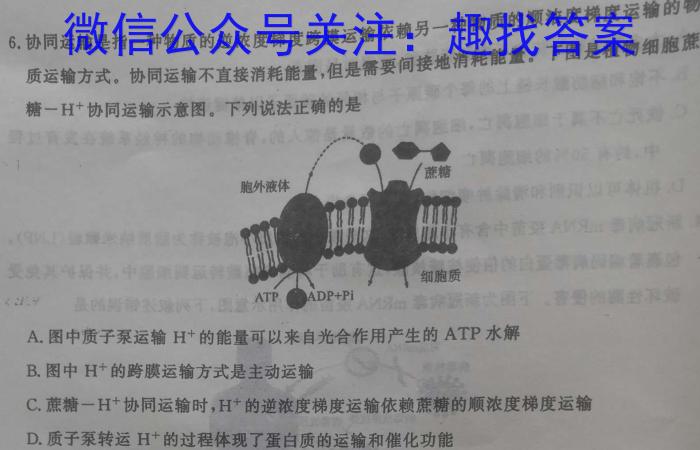 安徽省2022~2023学年度皖北县中联盟5月联考(3451C)生物试卷答案