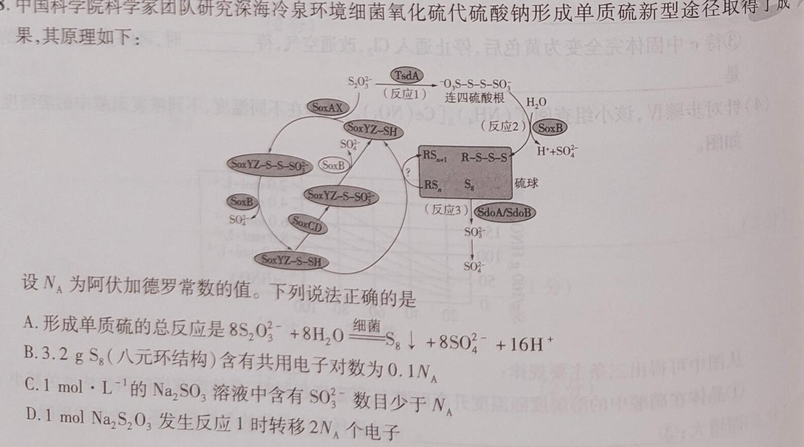 2023年高三学业质量检测 全国甲卷模拟(三)3化学