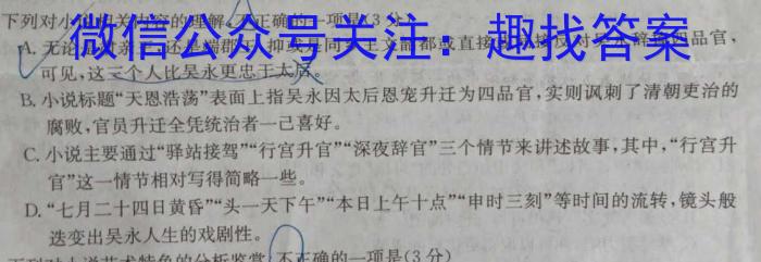 2023年普通高等学校招生全国统一考试信息模拟测试卷(新高考)(四)语文