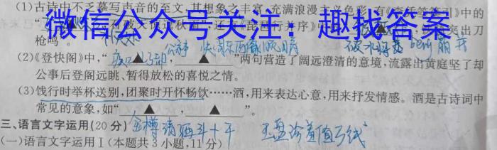 2023年河北省初中毕业生升学文化学情反馈(拓展型)语文
