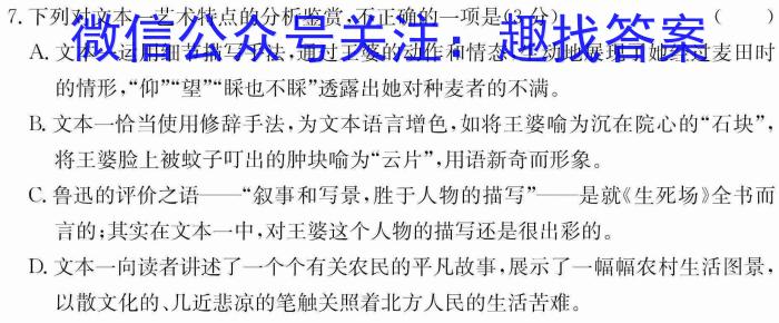 咸宁市2022-2023学年度下学期高一年级高中期末考试语文