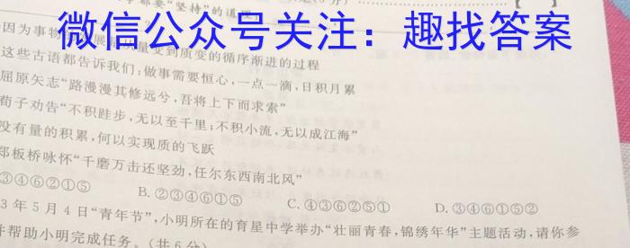 黔东南州2022-2023学年度八年级第二学期期末文化水平测试政治1