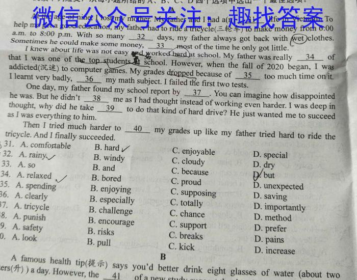 江西省2023年初中学业水平考试 模拟(五)5英语