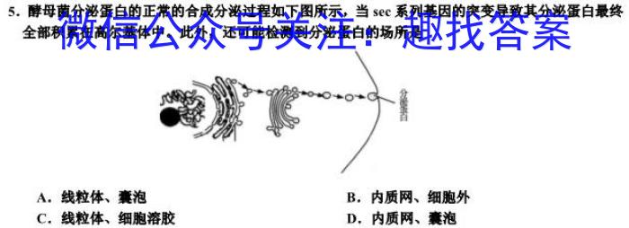 九师联盟 2022-2023学年高三4月质量检测(新高考)G生物