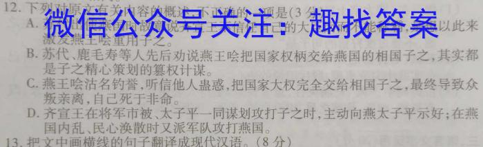 安徽省安庆市2023届初三毕业班模拟考试（二模）【第二中学】语文