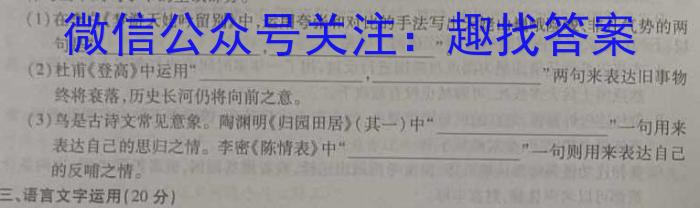 安徽省2022-2023学年度第二学期八年级教学质量监测语文