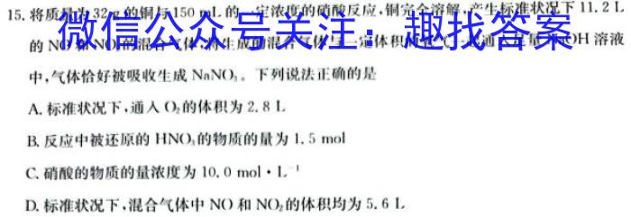 NT2023届普通高等学校招生全国统一考试模拟试卷(二)(新高考)化学