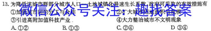 2023年四川省大数据精准教学联盟2020级高三第二次统一监测(2023.5)l地理