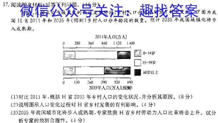 2023年高三5月大联考（全国乙卷）地理.