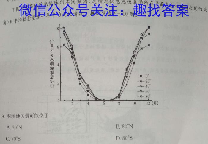 陕西师大附中2022-2023学年度初三年级第五次适应性训练地理.