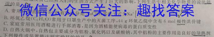 文博志鸿 2023年河北省初中毕业生升学文化课模拟考试(密卷一)化学