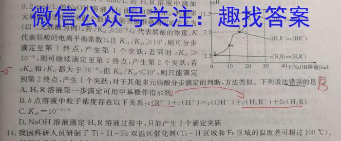 2023年高考冲刺模拟试卷(七)化学