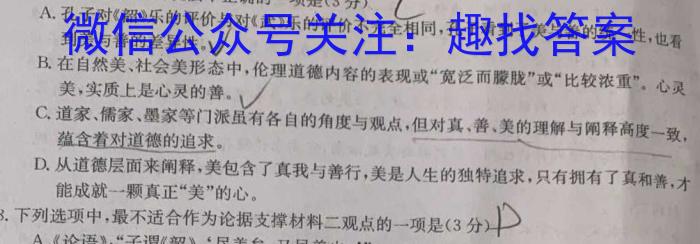 2023年河南大联考高三年级5月联考（578C-乙卷）语文