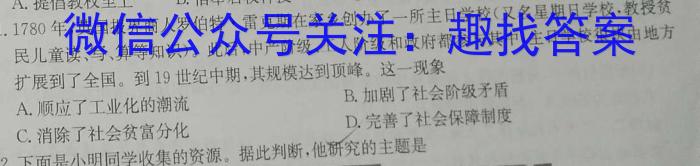 ［晋一原创模考］山西省2023年初中学业水平模拟试卷（五）历史