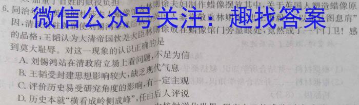 师大名师金卷2023年陕西省初中学业水平考试（六）历史