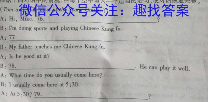 2023届陕西省第九次模拟考试英语