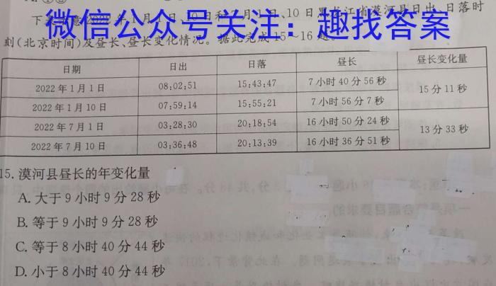 2023年商洛市第三次高考模拟检测试卷(23-432C)s地理