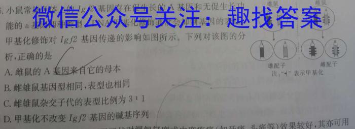 安徽省2023年鼎尖教育高三年级5月联考生物试卷答案