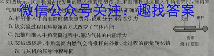 2023年陕西省初中学业水平考试冲刺卷f物理