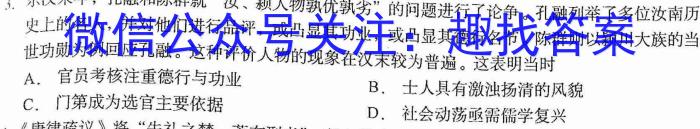 玖壹联考 安徽省2022~2023学年高一年级下学期阶段检测考试(5月)历史