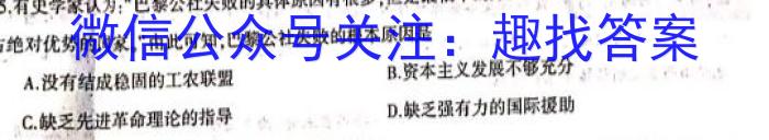 江西省2022-2023学年度九年级5月月考练*（七）历史试卷