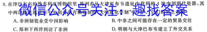 安徽省2024-2023学年度第二学期九年级G5联动教研第一次调研（下学期）历史