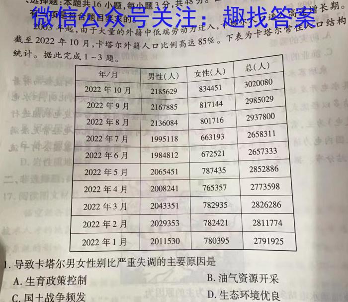 江西省上饶市六校2023届高三第二次联考政治1