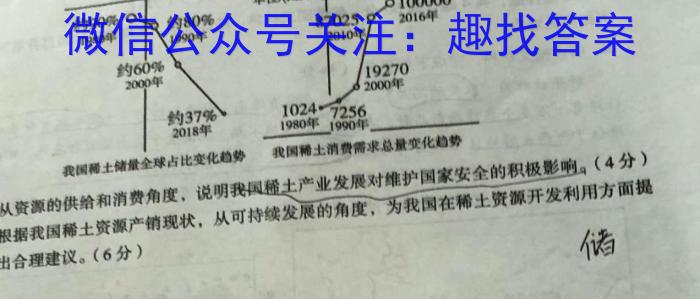 2023届普通高等学校招生全国统一考试 5月青桐鸣大联考(高三)(老高考)l地理