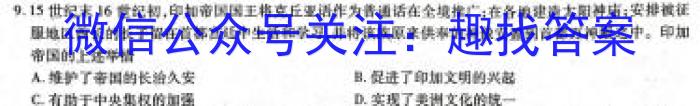 湖南省2023年5月高三模拟考试历史试卷