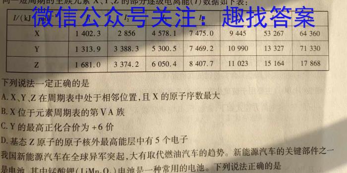 2023年安徽省名校之约第二次联考试卷化学