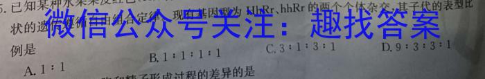 河北省2022-2023学年高一下学期期末调研考试(23-558A)生物试卷答案