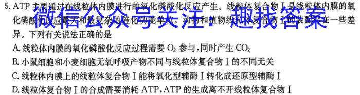 2022-2023学年邯郸市高一年级第二学期期末考试(23-527A)生物试卷答案