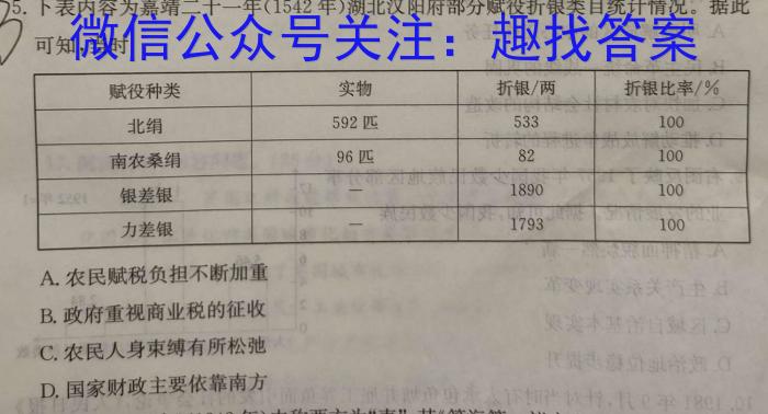 云南省2023届3+3+3高考备考诊断性联考卷（三）历史