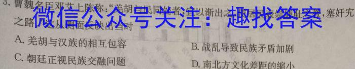 合阳县2023年初中学业水平九年级第二次模拟考试(5月)历史