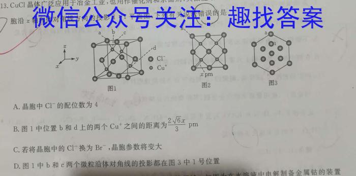 华师—附中 2023年普通高等学校招生全国统一考试 名校联盟·压轴卷(一)化学