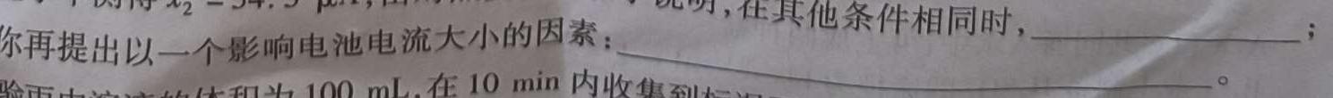 陕西省2023年九年级教学质量检测（正方形套黑色菱形）化学