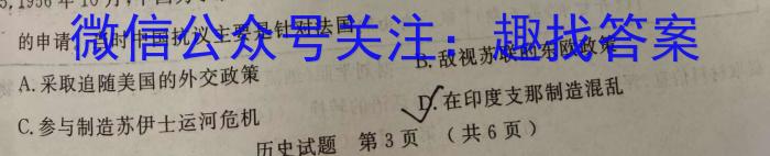 安徽省2022-2023学年度八年级阶段诊断【PGZX F-AH（七）】历史