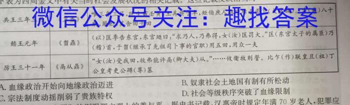 2023届全国老高考高三百万联考5月联考(578C)历史