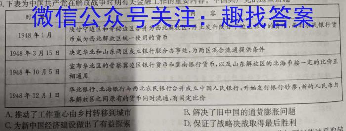 2023年辽宁省普通高等学校招生选择性考试模拟试题（二）历史