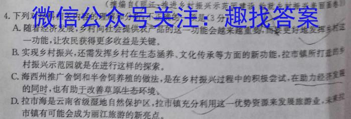 T3·2023年陕西省初中学业水平考试模拟试卷政治1