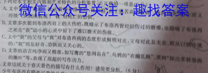 阎良区2022-2023学年度高二年级第二学期期末质量检测语文